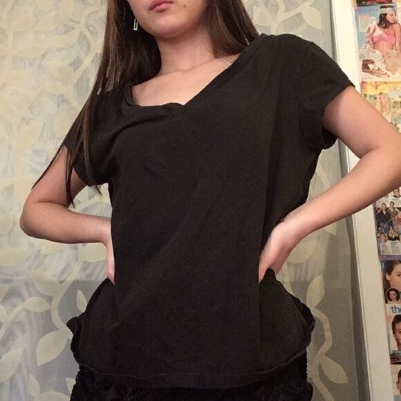 Banana republic black or dark brown stretch top - Picture 1 of 5